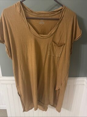 Aerie Mustard Pocket Tunic Tee XS